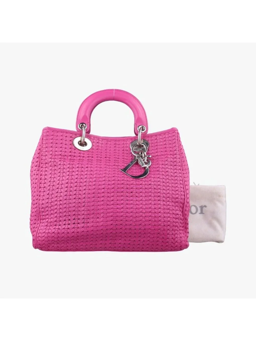 Dior Soft Lady Rose Red Lambskin Handbag